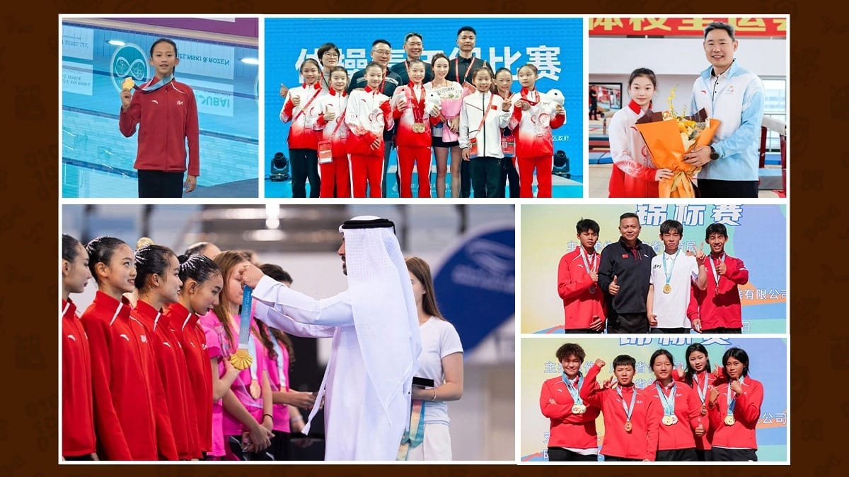 Beijing No. 3 Sports School students receiving medals and awards at competitions