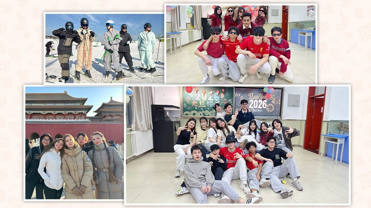 Beijing No. 39 High School students on ski trip and celebrating New Year together