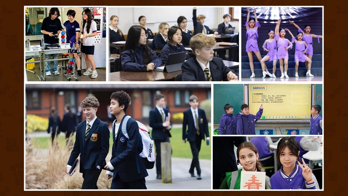 Cogdel Cranleigh School Changsha students in science lab, classroom, and performances