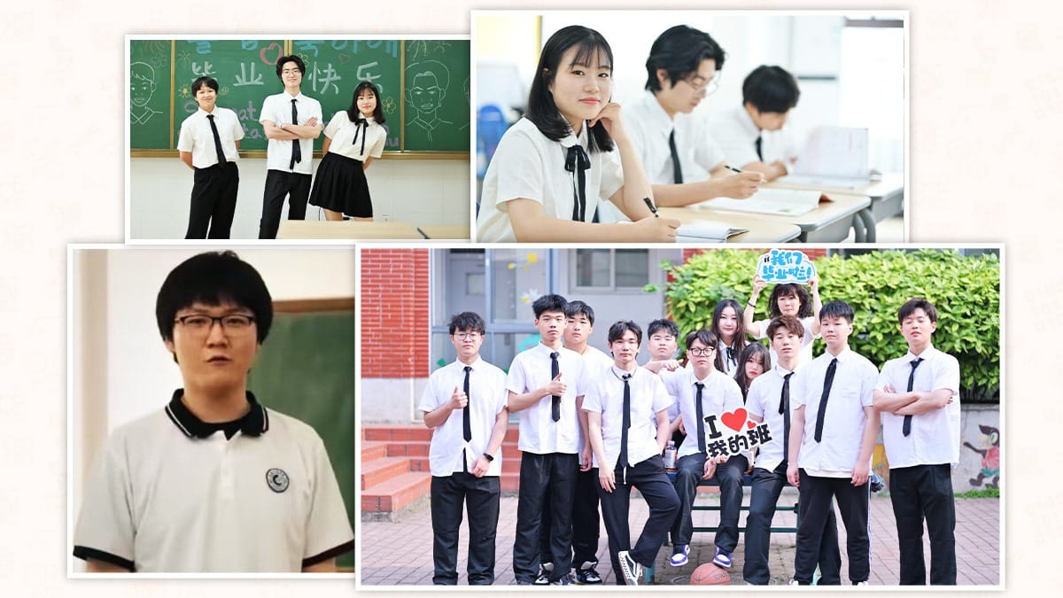 Walton-Hefei School students in classroom and outdoor activities collage