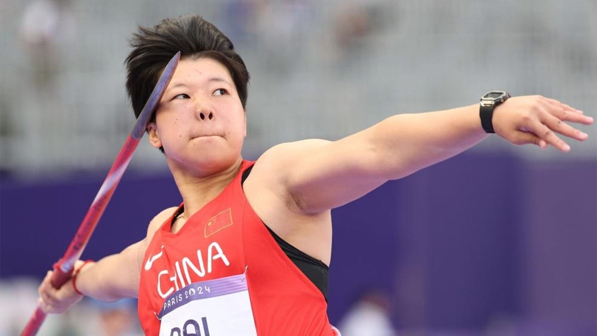 Dai Qianqian Wenzhou Sports School trained throwing javelin at Paris 2024 Olympics
