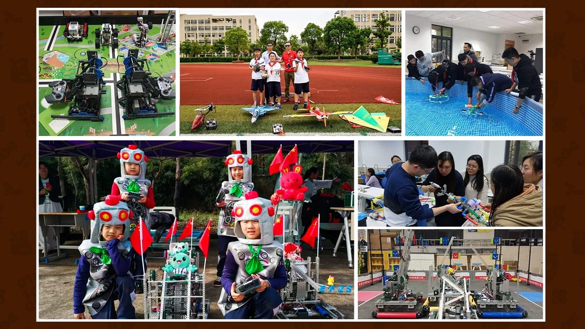 Shanghai Sunward Bilingual School students competing in robotics and STEM activities