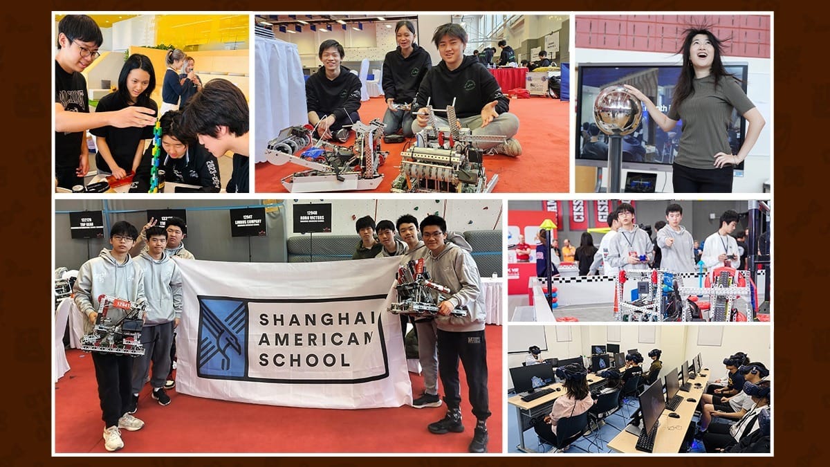 HD schools in China students competing in robotics, STEM events, and VR labs