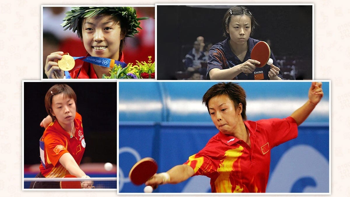 Beijing Shichahai Sports School alumni female table tennis champions at Olympic competitions
