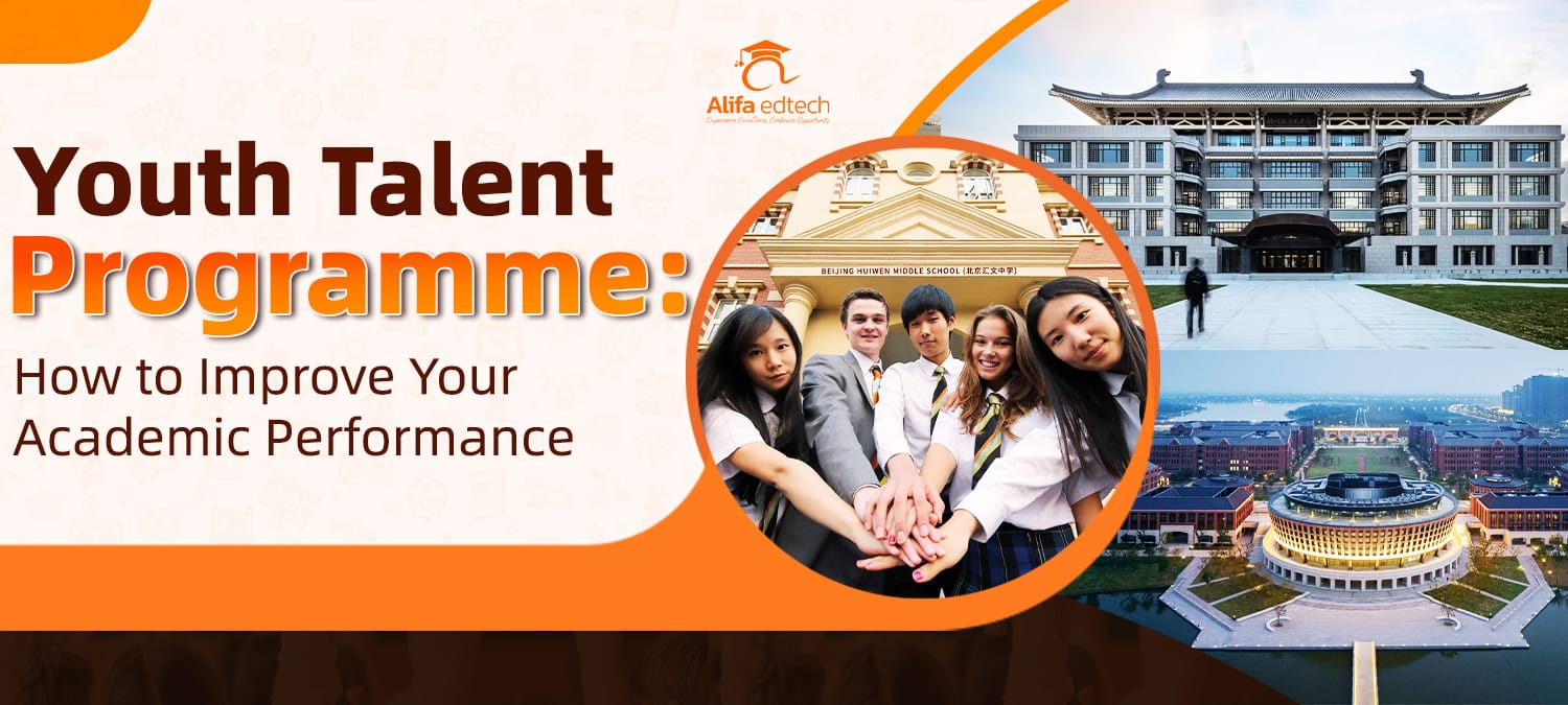 Youth Talent Programme students and campus buildings promoting academic excellence