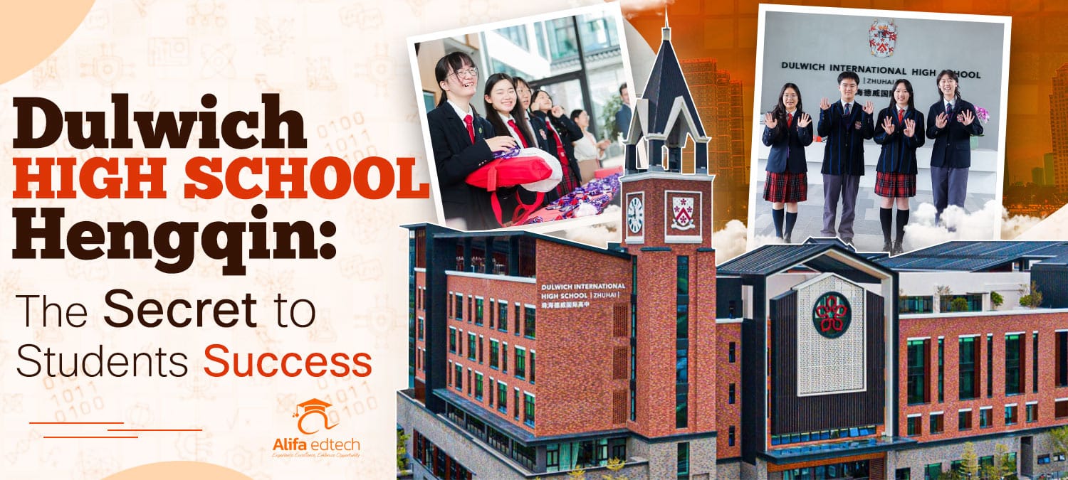 Dulwich High School Hengqin campus and students showcasing academic success