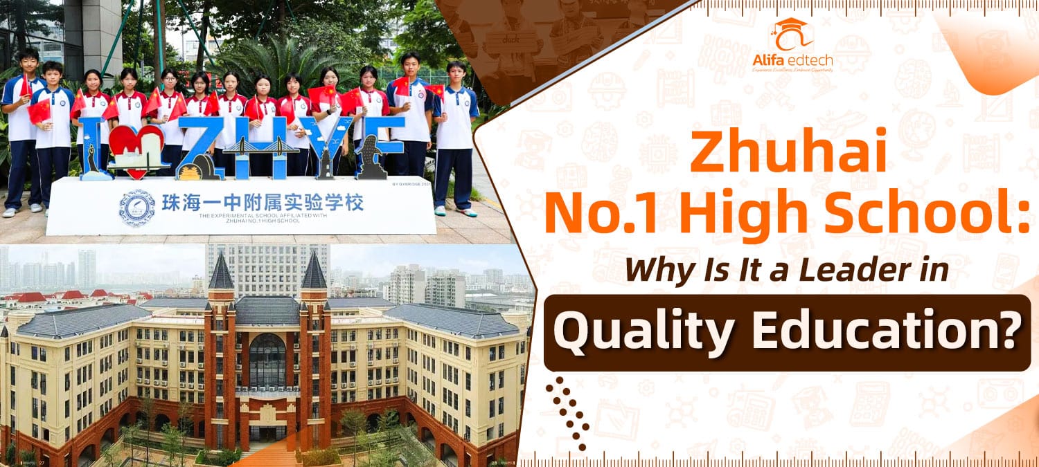 Zhuhai No.1 High School campus and students showcasing academic excellence