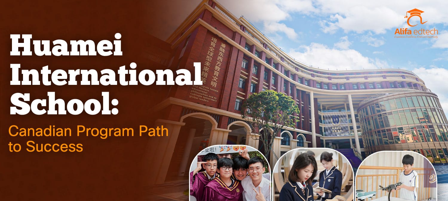 Guangzhou Huamei International School campus and Canadian program students