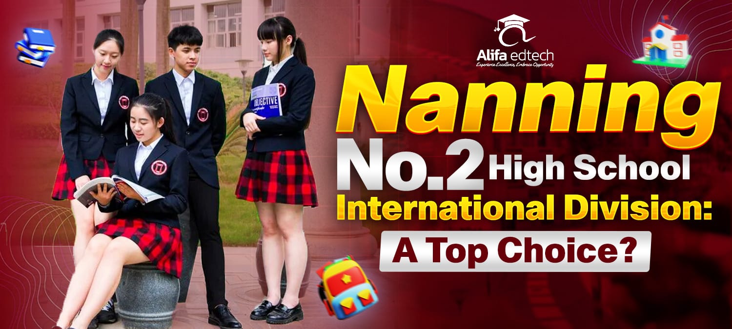 Nanning No.2 High School International Division students in uniforms on campus