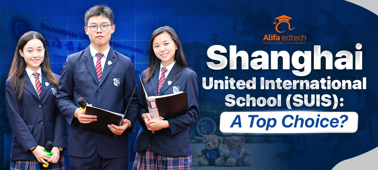 Shanghai United International School (SUIS) students in uniform with school mascots
