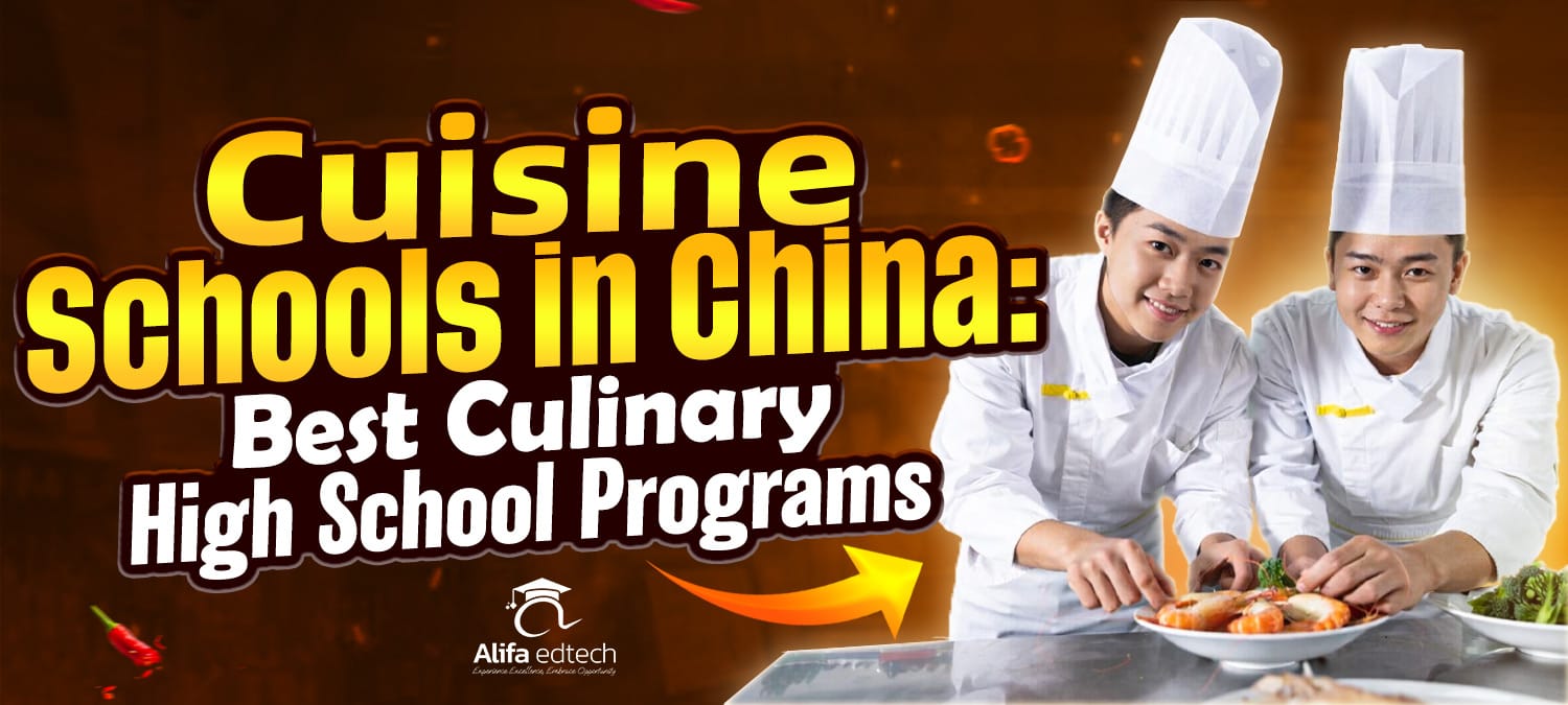 Cuisine Schools in China students in chef uniforms plating dishes at culinary high school
