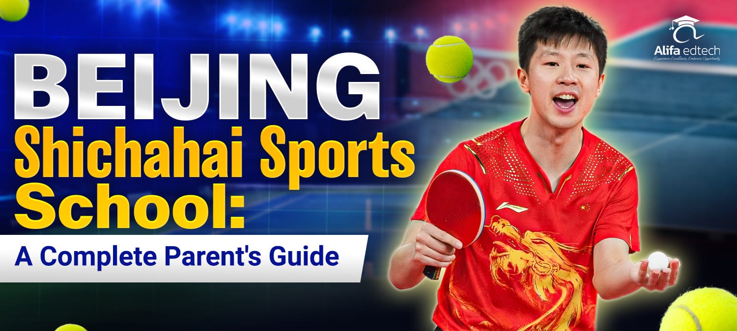 Beijing Shichahai Sports School young table tennis athlete in competition ready stance