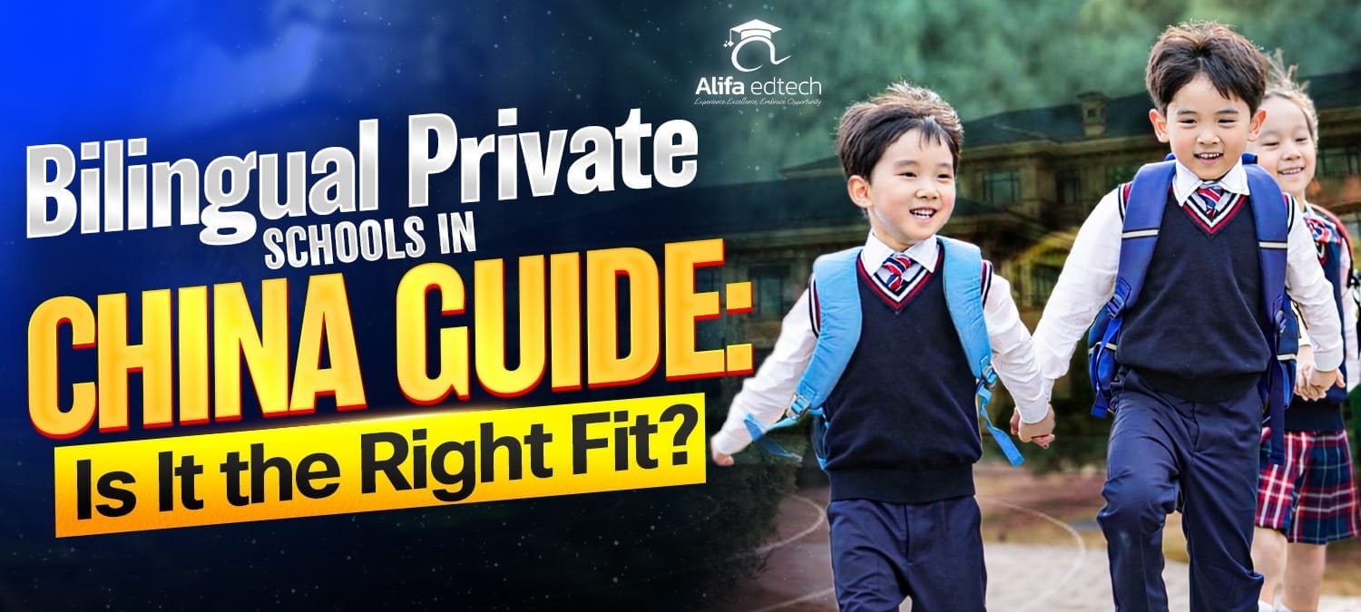  Bilingual private schools in China students in uniforms running and smiling outdoors